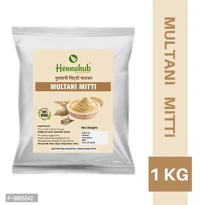 Hennahub  1 KG Natural multani mitti powder for face  skin-thumb0