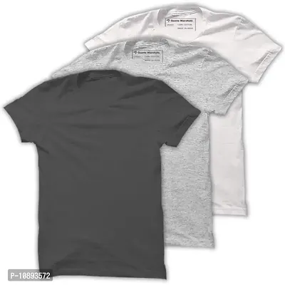 Quote Marshals Premium Cotton Round Neck T-Shirt (Pack of 3) for Men's S-thumb0