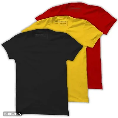 Quote Marshals Premium Cotton Round Neck T-Shirt (Pack of 3) for Men's L