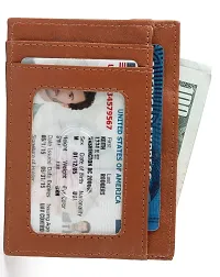 MIN-TAN Leather Credit Card Holder Slim Wallet (Meadow Brown)-thumb2