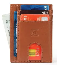 MIN-TAN Leather Credit Card Holder Slim Wallet (Meadow Brown)-thumb1