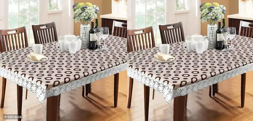 Designer PVC Dining Table Cover Waterproof Pack Of 2