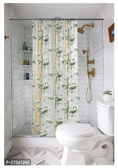 Bamboo Design Waterproof PVC Shower Curtain with 8 Hooks-thumb0
