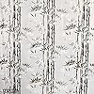 STYLZI Bamboo Design Waterproof PVC Shower Curtain with 8 Hooks  Durable Material (5 Feet)-thumb2