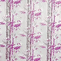 STYLZI Bamboo Design Waterproof PVC Shower Curtain with 8 Hooks Durable Material (6 Feet)-thumb1