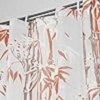 STYLZI Bamboo Design Waterproof PVC Shower Curtain with 8 Hooks  Durable Material (7 Feet)-thumb1