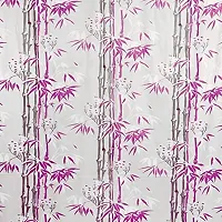 STYLZI Bamboo Design Waterproof PVC Shower Curtain with 8 Hooks  Durable Material (9 Feet)-thumb1