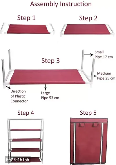 Plastic 4 Layer Multipurpose Folding Shoes Rack-thumb2