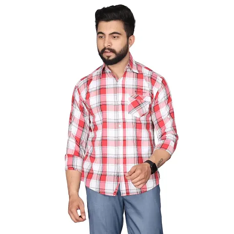 Trendy Blend Regular Fit Checked Casual Shirt For Men