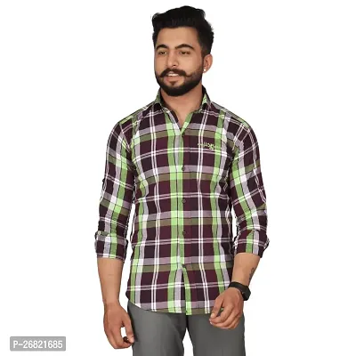 Trendy Multicoloured Cotton Blend Regular Fit Checked Casual Shirt For Men