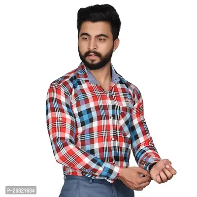 Trendy Multicoloured Cotton Blend Regular Fit Checked Casual Shirt For Men-thumb0