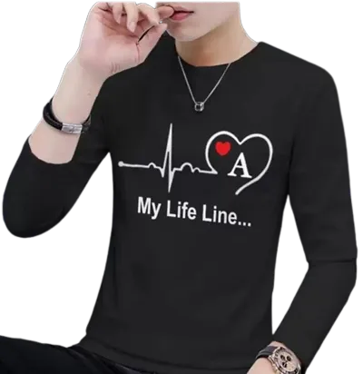 Black-Full-My Lifeline Mens T-shirt