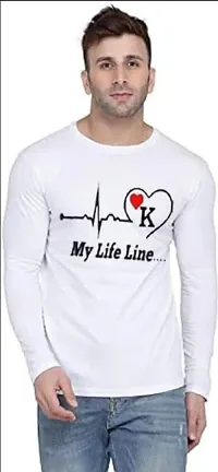 my Lifeline Full Sleeve Round Neck Printed Regular Type Cloth Material Polyester Men T-shirts