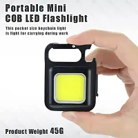 ODIN_Keychain Led Light with Bottle Opener, Magnetic Base and Folding Bracket Mini Cob 500 lumens Rechargeable Multifunctional Keychain Emergency Light (Square, Metal) (Set of 1)-thumb2