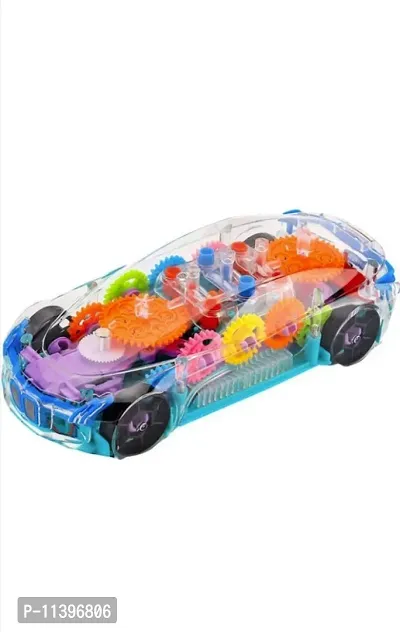 Concept Musical and 3D Lights Kids Transparent Car , Toy for 2 to 5 Year Kids Baby Toy, Multicolor-thumb0