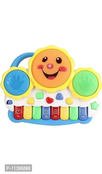Drum Keyboard Musical Toys with Flashing Lights, Animal Sounds and Songs, Multi Color