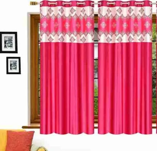 Pink crush peach joint curtain set of 2pcs