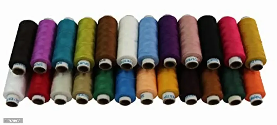 TRIDHARA Polyester Sewing Threads in Box H-301 (Multi-Coloured) - Set of 100 Pieces-thumb2