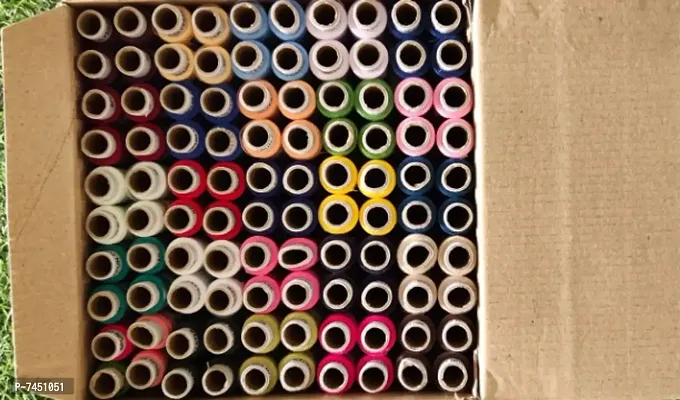 TRIDHARA threads Polyester Sewing Thread 100 Tubes (25 Shades Each 4 in no) Multicolors Thread.