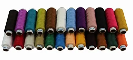TRIDHARA threads Polyester Sewing Thread 100 Tubes (25 Shades Each 4 in no) Multicolors Thread.-thumb1
