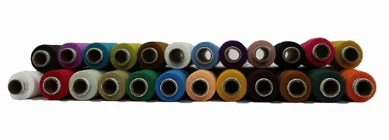 TRIDHARA threads Polyester Sewing Thread 100 Tubes (25 Shades Each 4 in no) Multicolors Thread.-thumb2