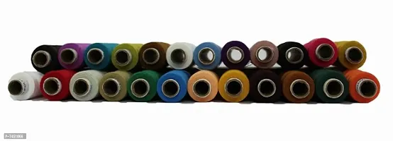 TRIDHARA threads Polyester Sewing Thread 100 Tubes (25 Shades Each 4 in no) Multicolors Thread.-thumb3