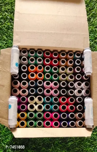 TRIDHARA threads Polyester Sewing Thread 100 Tubes (25 Shades Each 4 in no) Multicolors Thread.