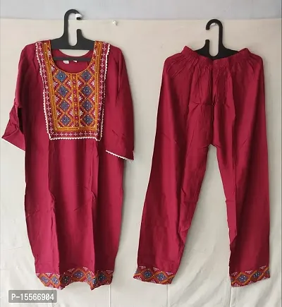 Stylish Cotton Kurti With Palazzo Set For Women