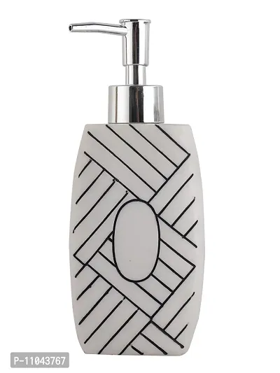 Liquid Soap Dispenser (1 Piece) (Material: Polyresin, Capacity: 300ml, Colour: White)-thumb0