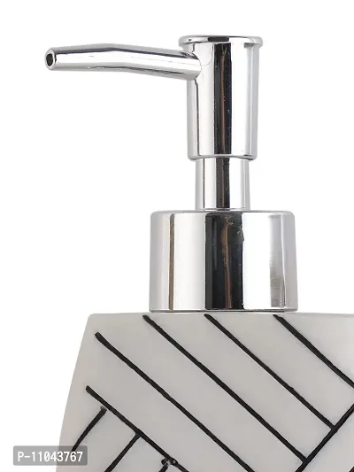 Liquid Soap Dispenser (1 Piece) (Material: Polyresin, Capacity: 300ml, Colour: White)-thumb2