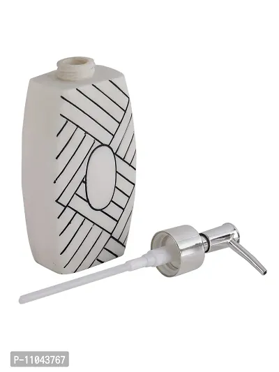 Liquid Soap Dispenser (1 Piece) (Material: Polyresin, Capacity: 300ml, Colour: White)-thumb4
