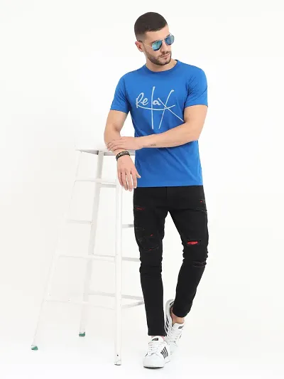 Stylish Round Neck Half Sleeves T-shirt For Men