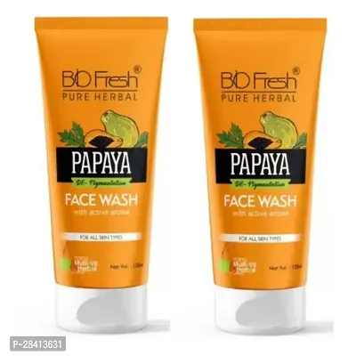 Biofresh Papaya Face Wash With Natural Papaya Extract Remove Dead Skin Cells and Brighten Skin Tone For All Skin Types (2 Pack)