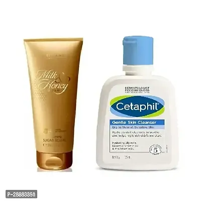 Sweden Milk And Honey Gold Set Scrub, 200 Ml With cetaphil gentle skin cleanser 125ml Pack of 2