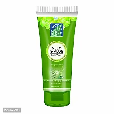 ASTABERRY Neem  Aloe Deep Cleansing Face Wash (Pack of 2 (60ml X2))-thumb2