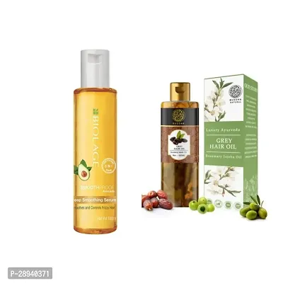 Combo of Buddha Natural Herbal Hair Oil (150 ml) with Biolage Hair Serum (100 ml) (Set of 2)-thumb0