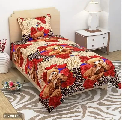 Attractive Multicoloured Polycotton Bedsheet with Pillow Cover-thumb0