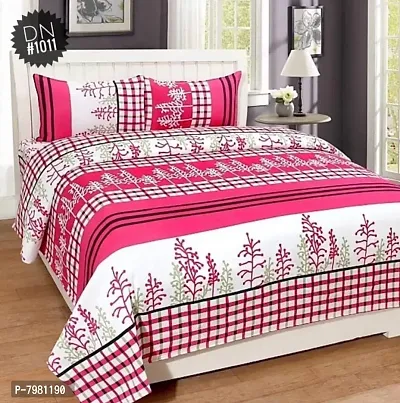 Modern Polycotton Double Bedsheet With 2 Pillow Covers-thumb0