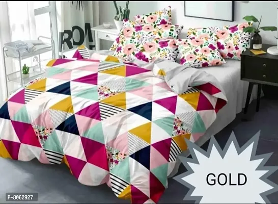 Stylish Glace Cotton Double Bedsheet with Pillow Covers