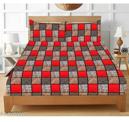 Geometric Printed PolyCotton Double Bedsheets