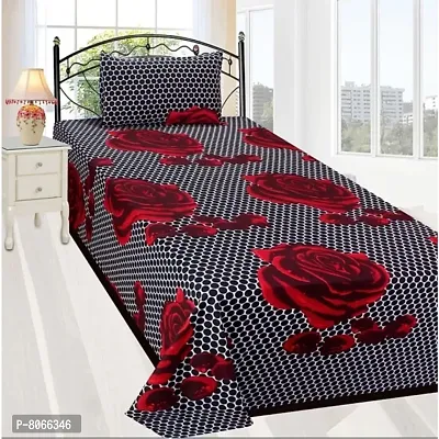 Pure Polycotton Single Bedsheet With 1Pillow cover-thumb0