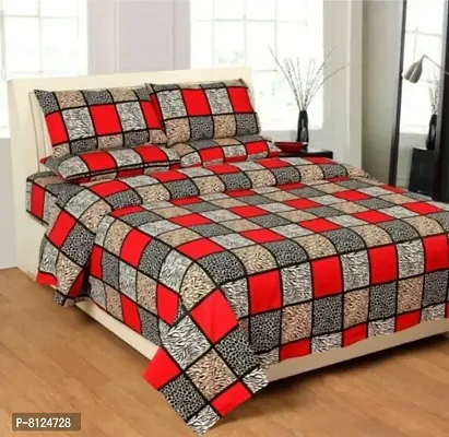 Classy Polycotton Printed Double Bedsheets with Pillow Cover-thumb0