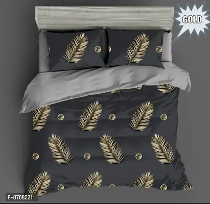 Classic Glace Cotton Printed Double Bedsheet with Pillow Covers-thumb0