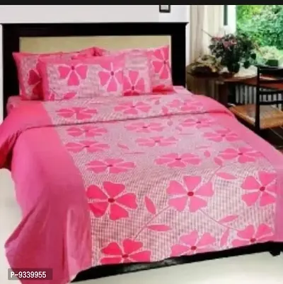 Pure Polycotton double Bedsheet With 2 Pillow  Covers