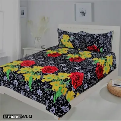 Classic Polycotton Printed Double Bedsheet with Pillow Covers-thumb0