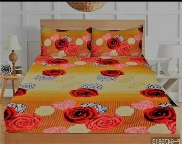 Attractive Microfiber Printed Double bedsheets with 2 pillows