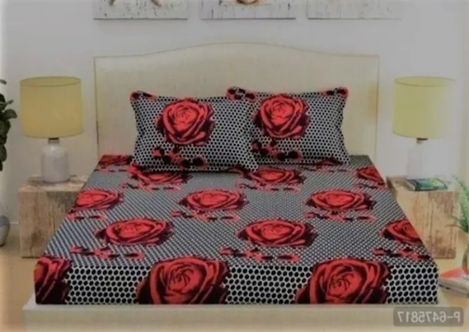 Floral Polycotton Queen Size Bedsheets