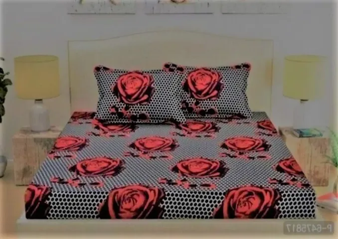 Floral Polycotton Queen Size Bedsheets