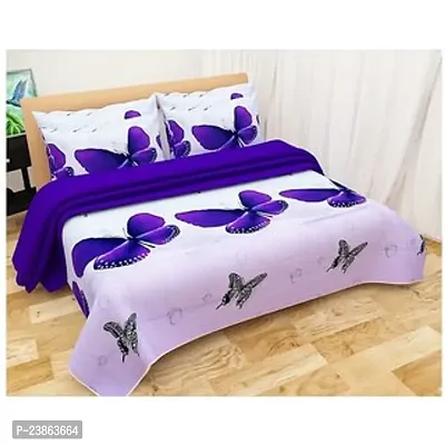 Pure Polycotton double Bedsheet With 2 Pillow  Covers