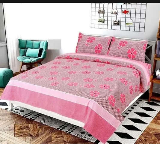 Multicolored Polycotton 3d Printed Double Bedsheets